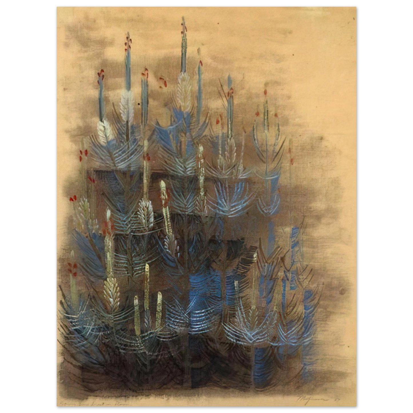 Morris Graves - Young forest pine in bloom - 1947 75x100 cm / 30x40inches Fine Art Poster