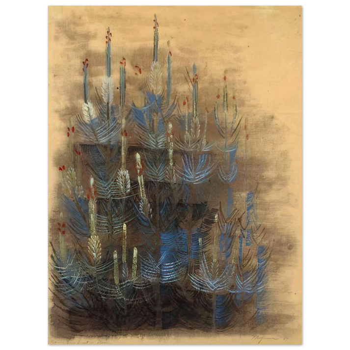 Morris Graves - Young forest pine in bloom - 1947 75x100 cm / 30x40inches Fine Art Poster