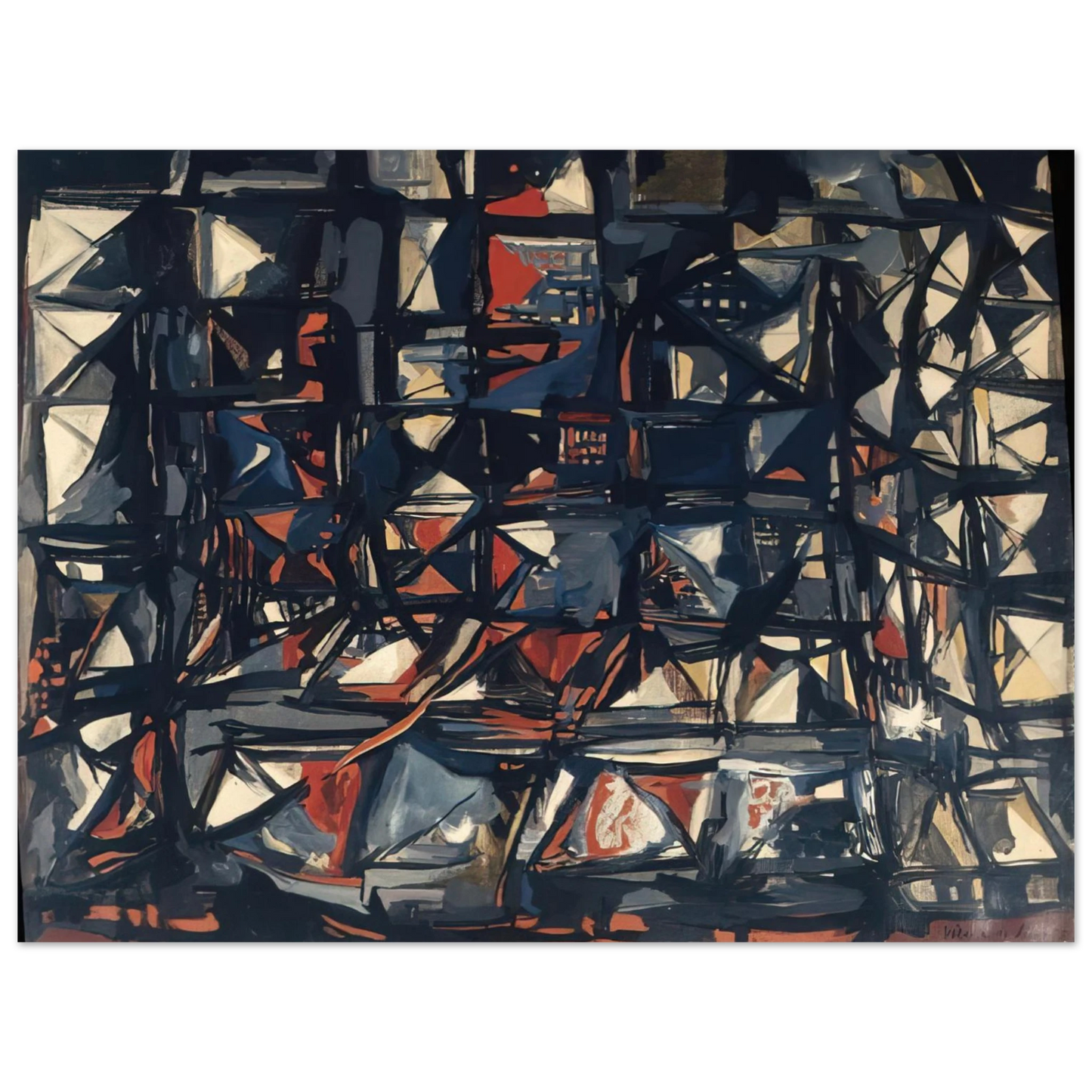 Maria Helena Vieira da Silva - Untitled - 1955 75x100 cm / 30x40inches Fine Art Poster