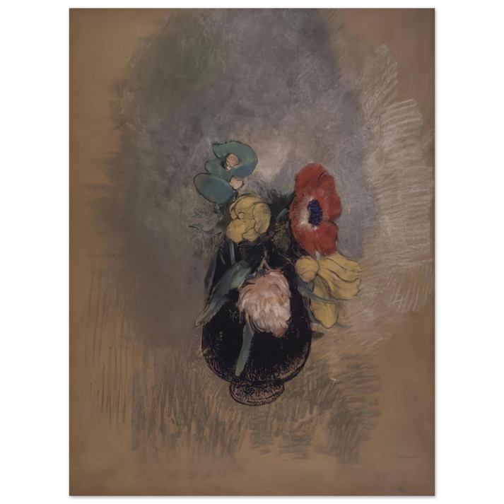 Odilon Redon - ANEMONES AND TULIPS 75x100 cm / 30x40inches Fine Art Poster