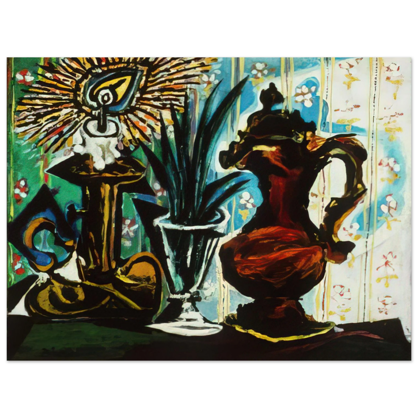 Pablo Picasso - Still life with candle 75x100 cm / 30x40inches Fine Art Poster