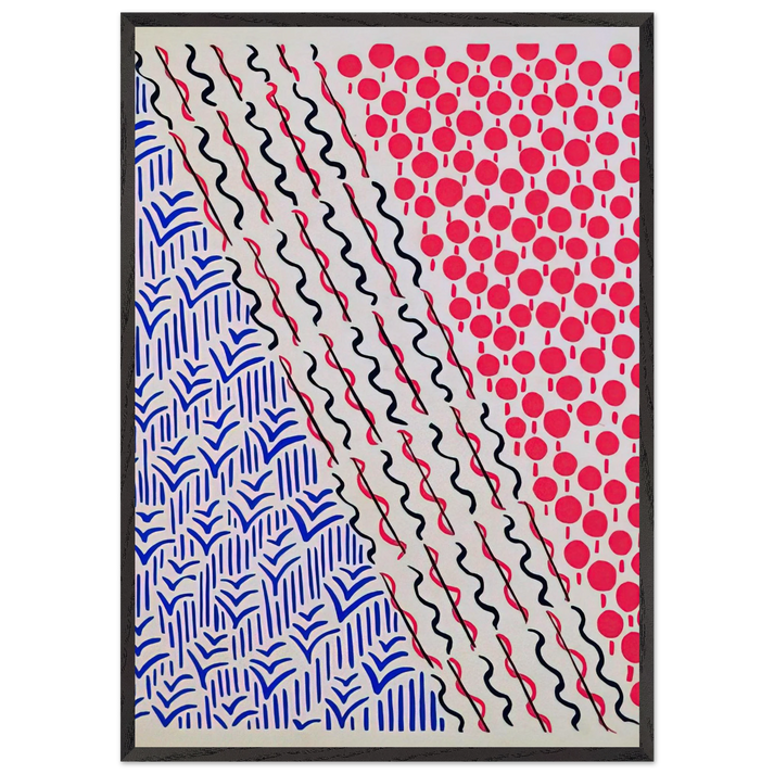 COMPOSITION 21 - Sonia Delaunay 70x100 cm / 28x40 inches Framed Art Print – Black Wooden Frame