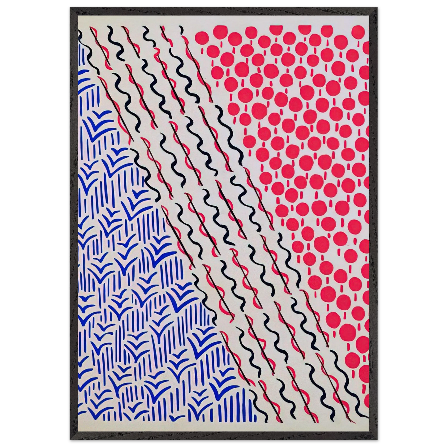 COMPOSITION 21 - Sonia Delaunay 70x100 cm / 28x40 inches Framed Art Print – Black Wooden Frame