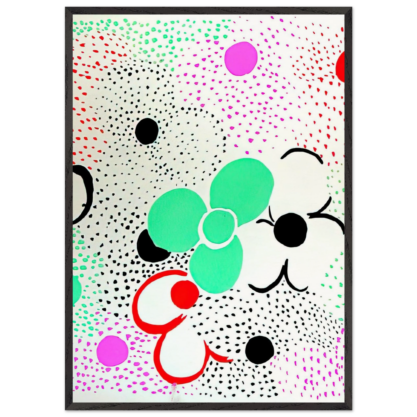 COMPOSITION 12 - Sonia Delaunay 70x100 cm / 28x40 inches Framed Art Print – Black Wooden Frame