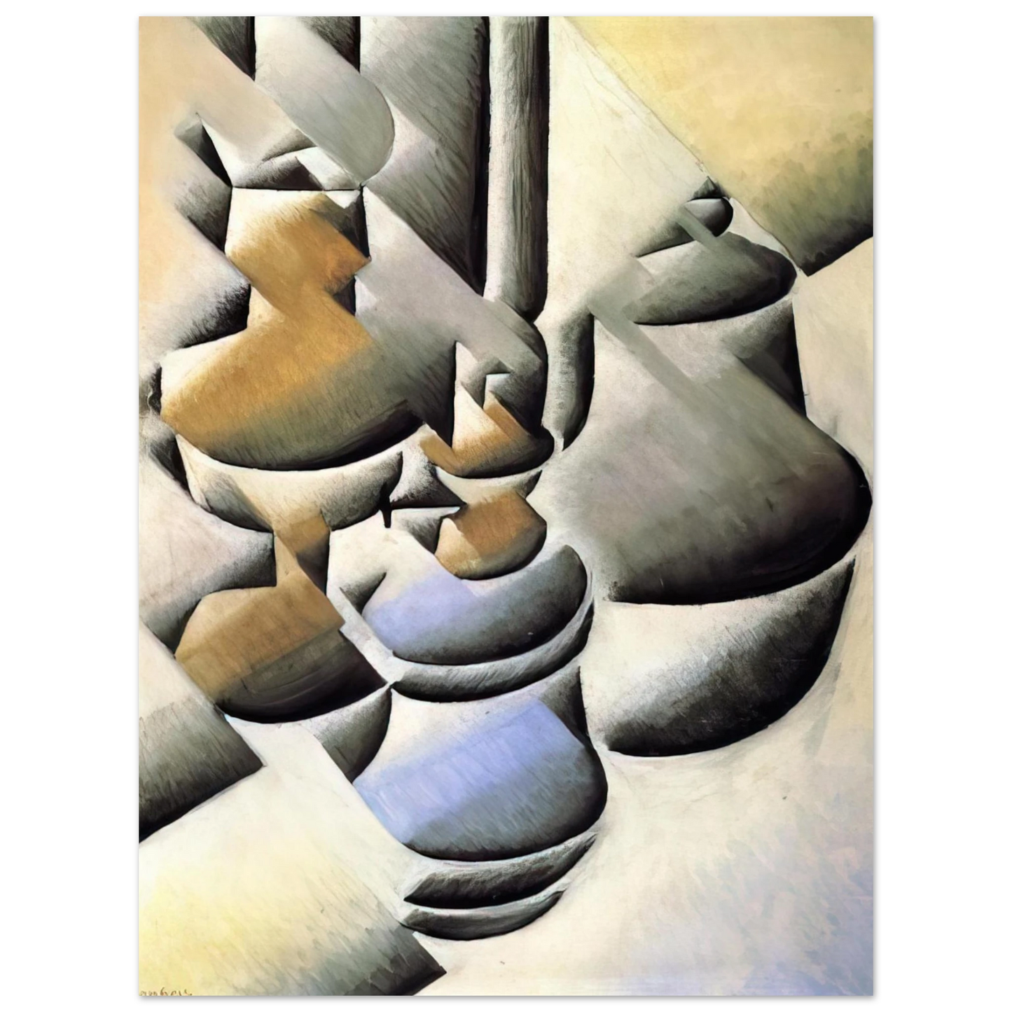 Juan Gris - STILL LIFE WITH OIL LAMP 1912 75x100 cm / 30x40inches Fine Art Poster