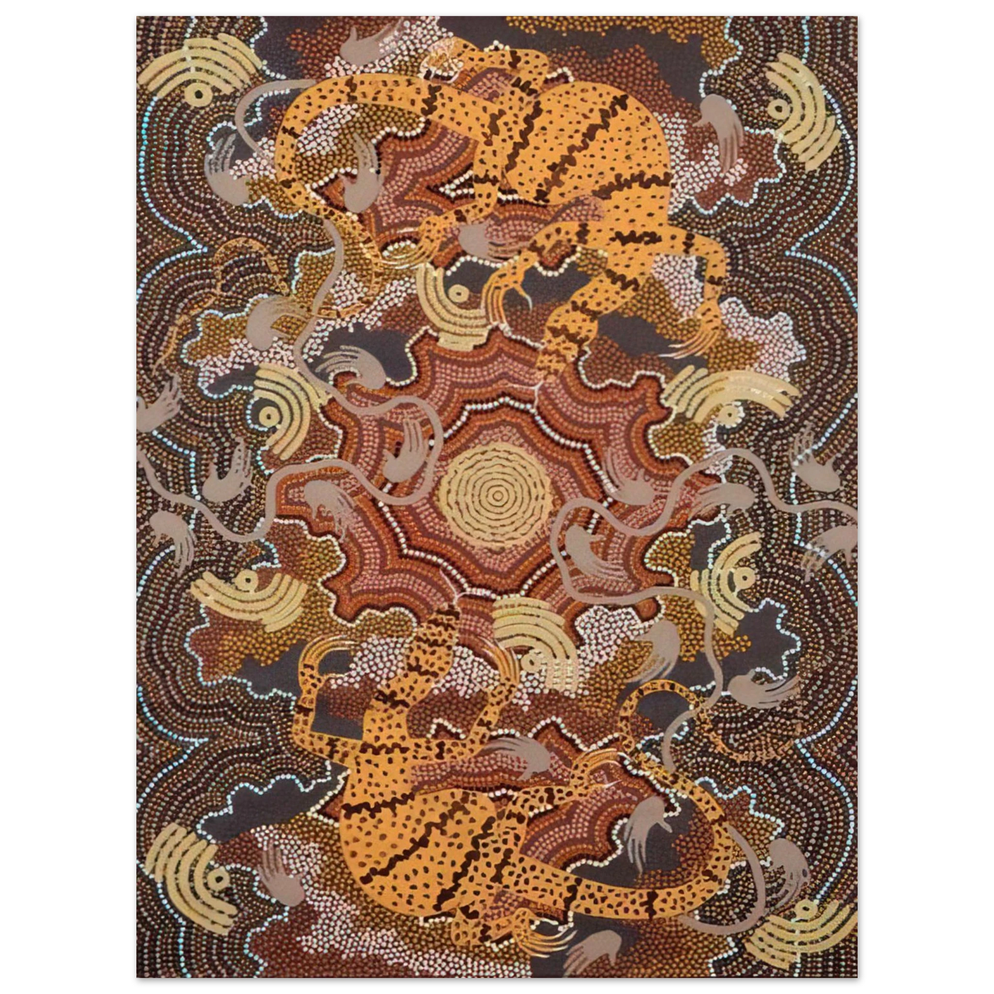 Clifford Possum Tjapaltjarri - Perentie Goanna Dreaming - 1992 75x100 cm / 30x40inches Fine Art Poster