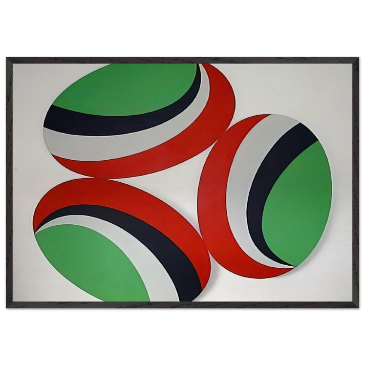 Oh Happy Day Constellation series - Hard Edge Painting - Leon Polk Smith 70x100 cm / 28x40 inches Framed Art Print – Black Wooden Frame