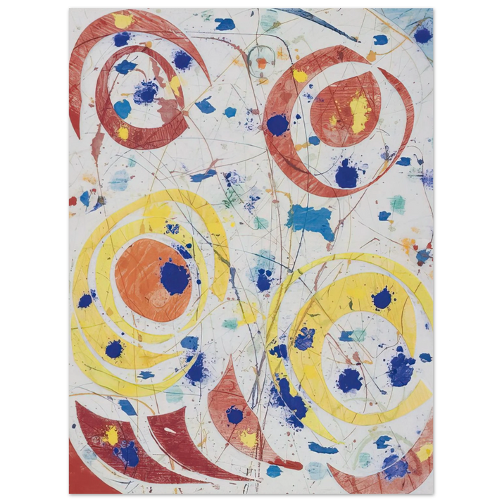 Sam Francis - Untitled monotype with woodcut 75x100 cm / 30x40inches Fine Art Poster