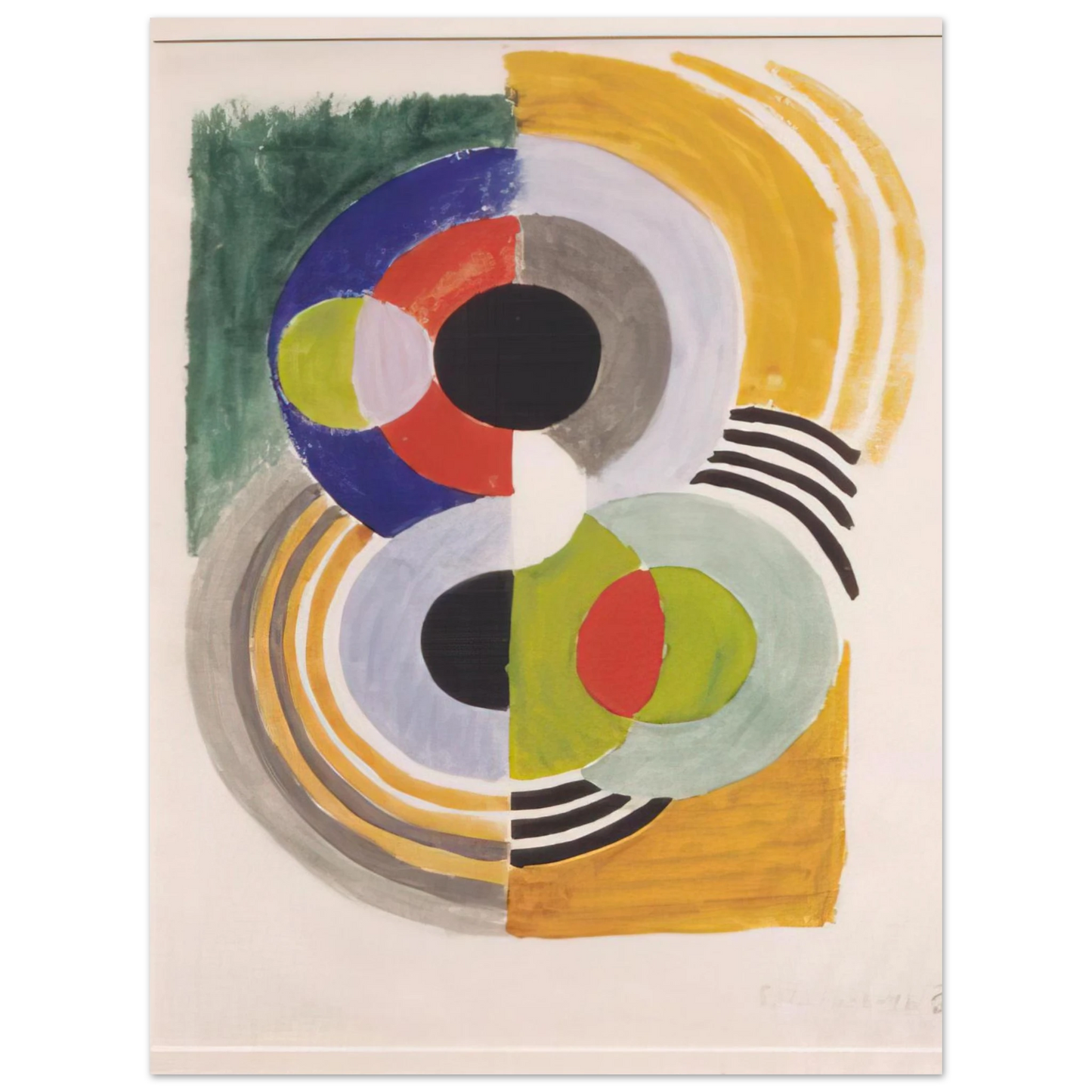 Sonia Delaunay - COMPOSITION WITH DISCS 75x100 cm / 30x40inches Fine Art Poster