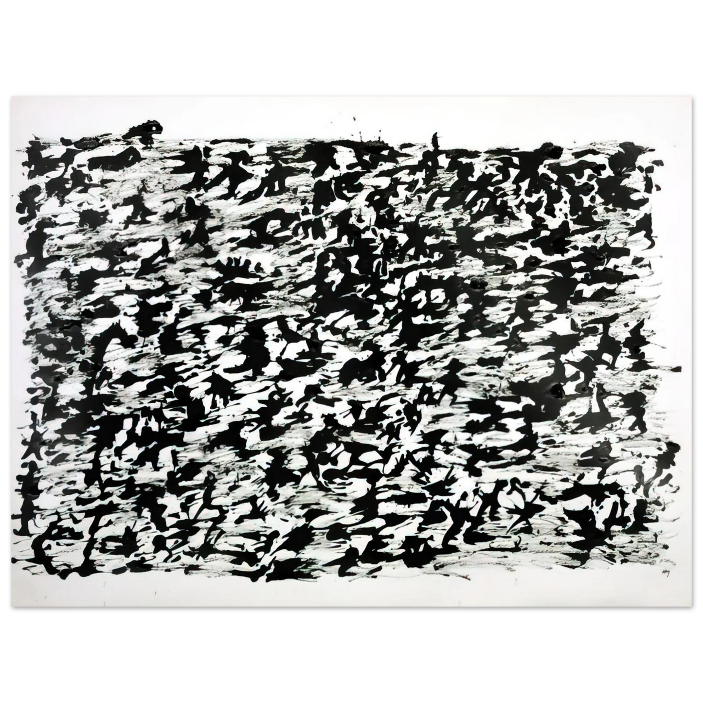 Henri Michaux - Untitled Chinese Ink Drawing - 1961 75x100 cm / 30x40inches Fine Art Poster