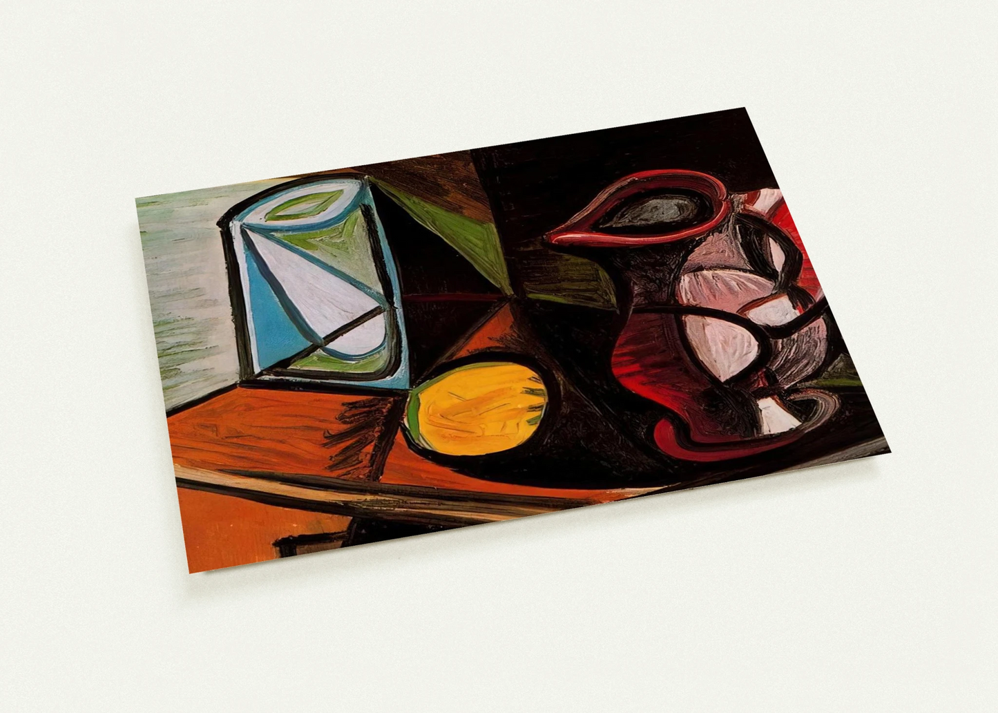 Glass and pitcher By Pablo Picasso Pack of 10 Post Cards | Pablo Picasso Post Cards | A6 (10.5 x 14.8 cm) - 4.1 x 5.8 inches