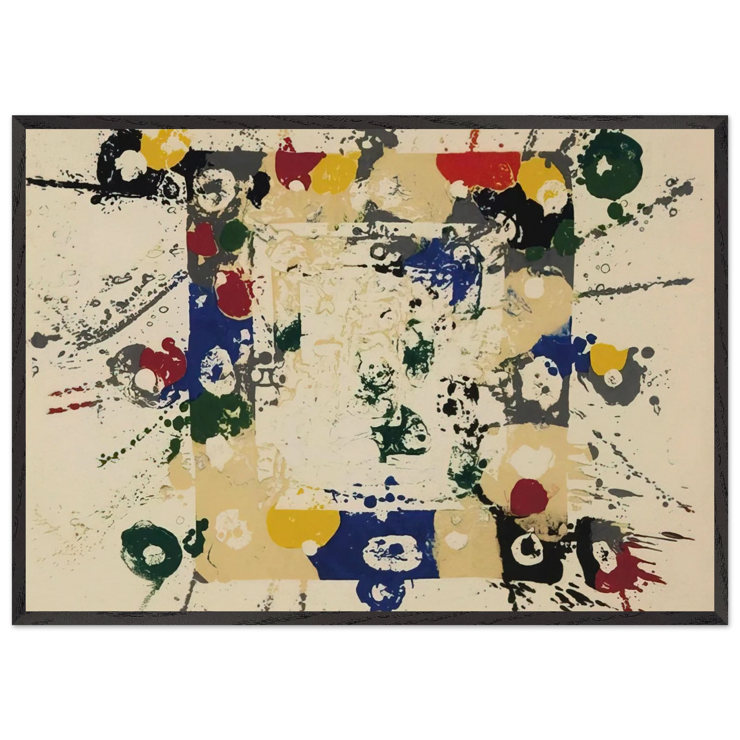 Untitled SF143S - Sam Francis 70x100 cm / 28x40 inches Framed Art Print – Black Wooden Frame
