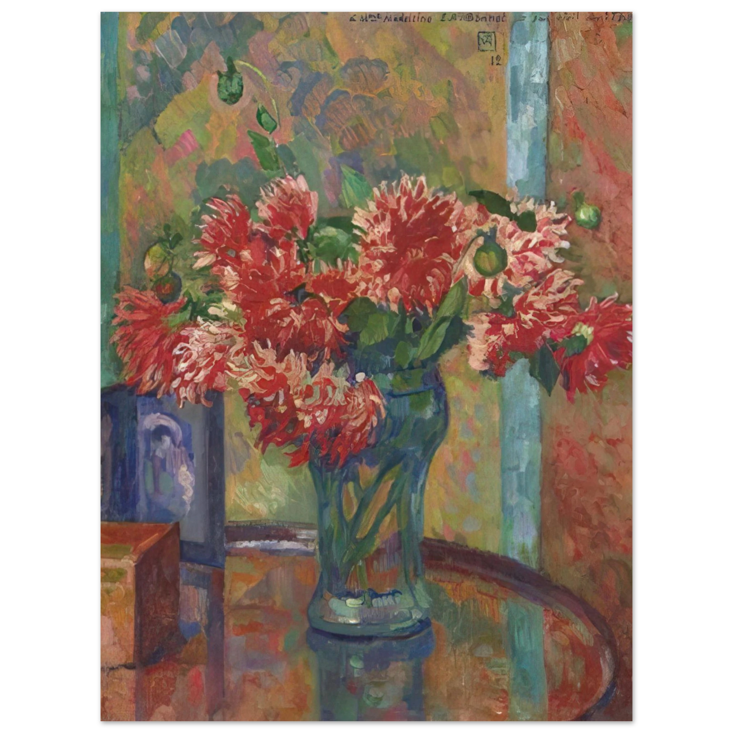 Theo van Rysselberghe - DAHLIAS TO MME MADELEINE E R BONNET 1912 75x100 cm / 30x40inches Fine Art Poster