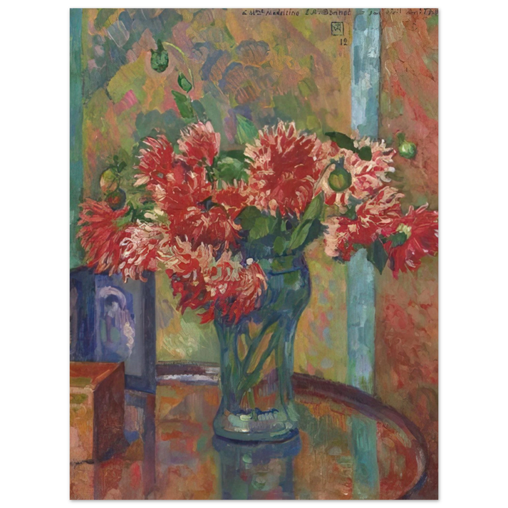Theo van Rysselberghe - DAHLIAS TO MME MADELEINE E R BONNET 1912 75x100 cm / 30x40inches Fine Art Poster