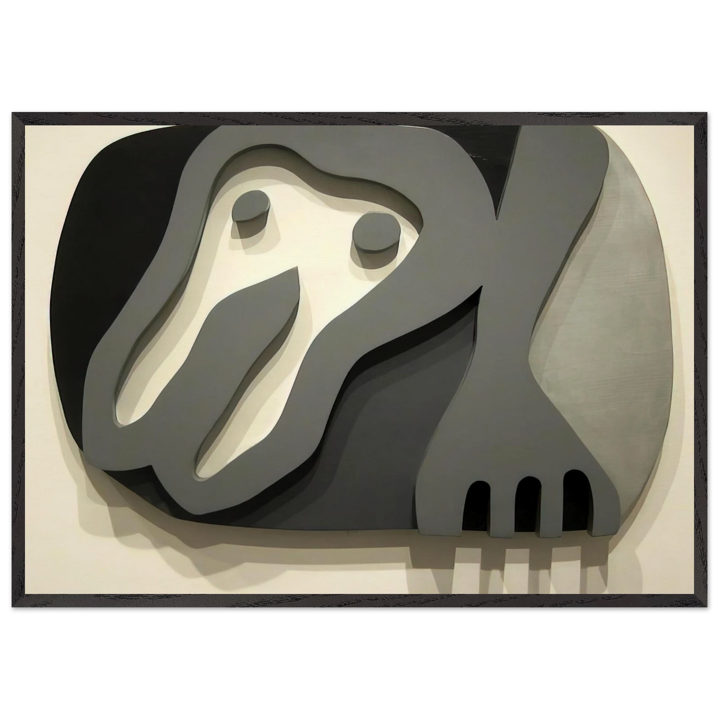 Shirt Front and Fork - Jean Arp 70x100 cm / 28x40 inches Framed Art Print – Black Wooden Frame