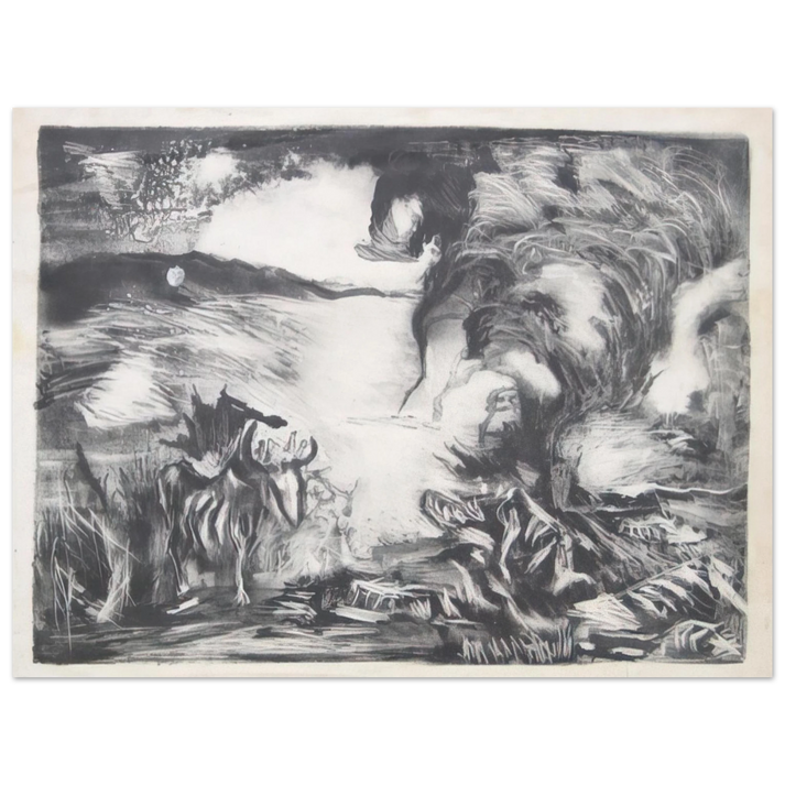 Jackson Pollock - LANDSCAPE WITH STEER 1937 1 75x100 cm / 30x40inches Fine Art Poster