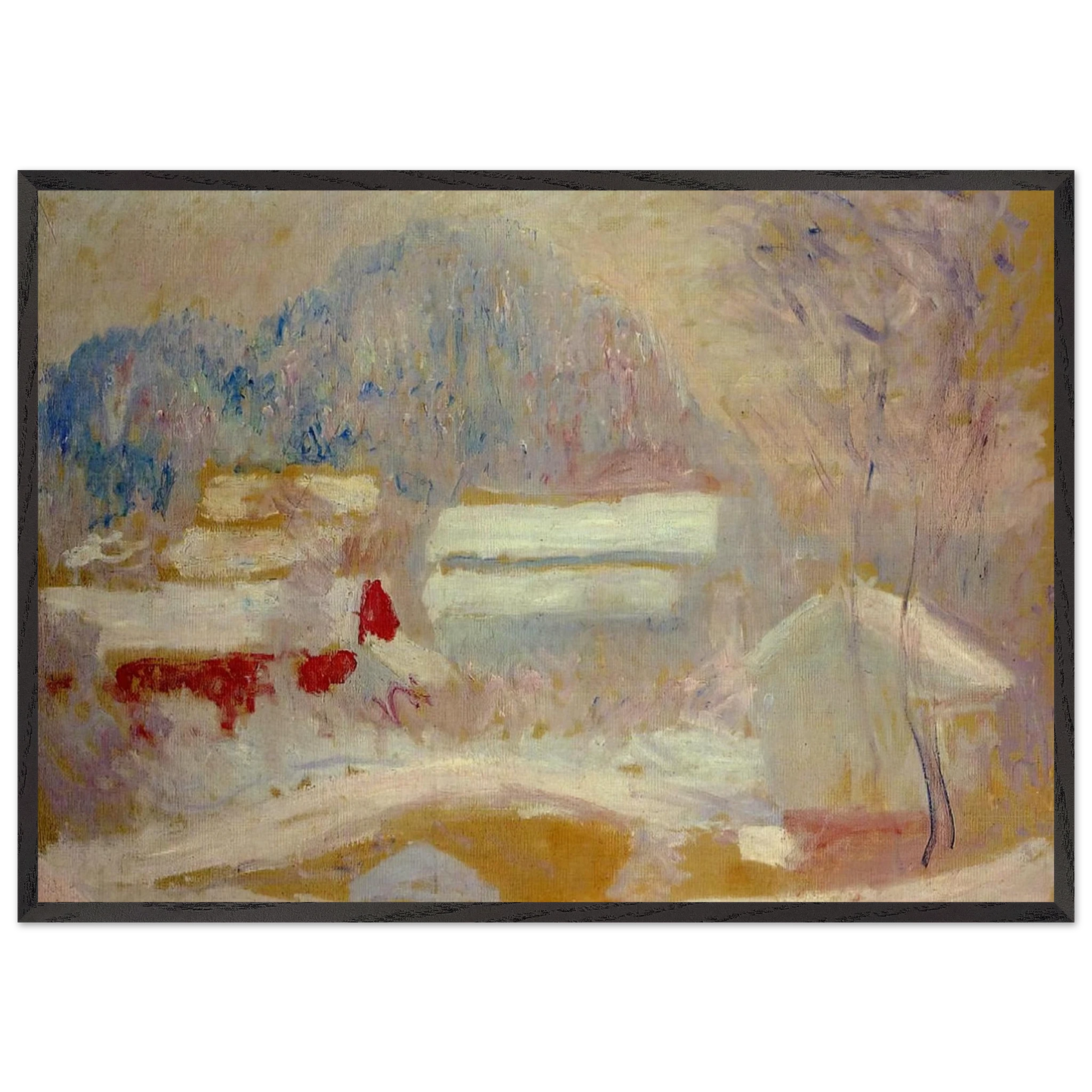 Norwegian Landscape Sandviken - claude monet 70x100 cm / 28x40 inches Framed Art Print – Black Wooden Frame
