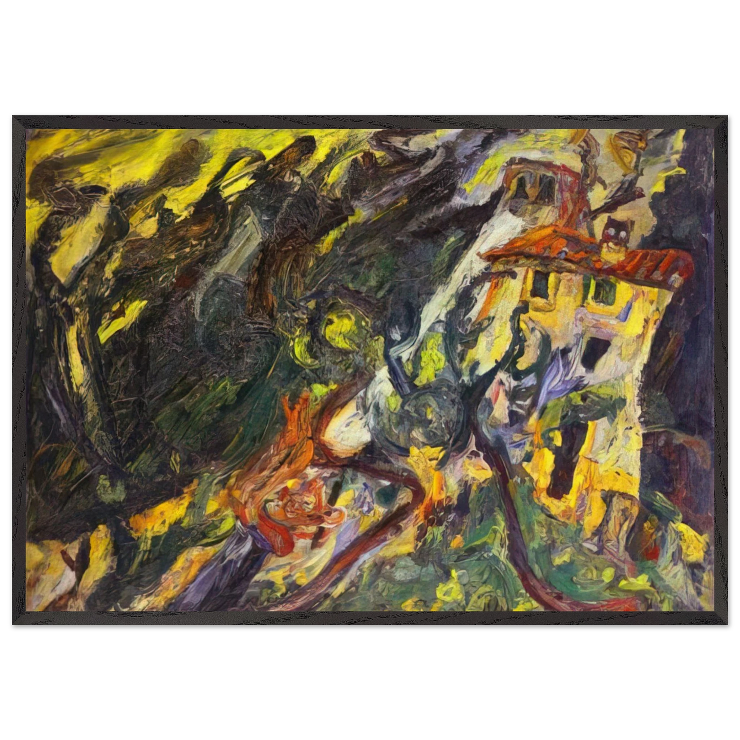 GORGE DE LOUP SUR VENCE - Chaim Soutine 70x100 cm / 28x40 inches Framed Art Print – Black Wooden Frame