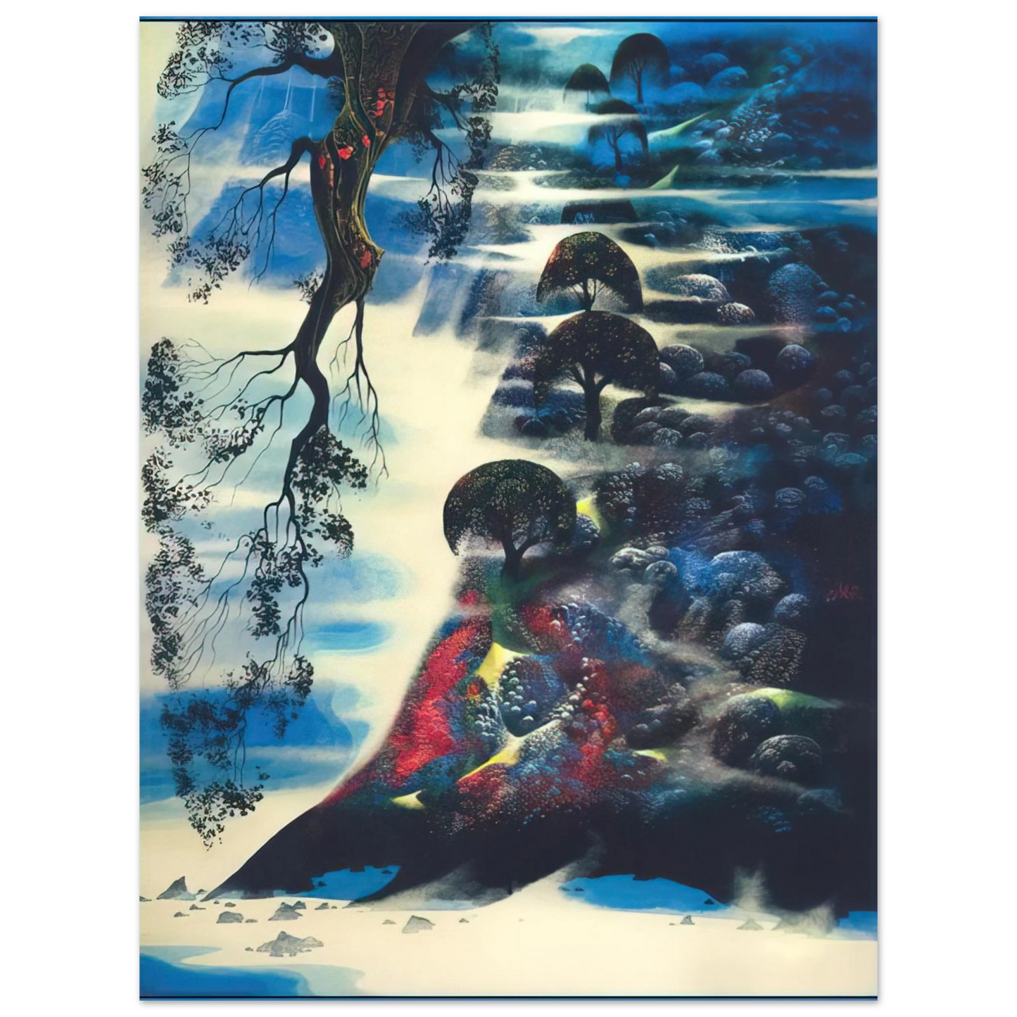 Eyvind Earle - Summer Morning Mist 75x100 cm / 30x40inches Fine Art Poster
