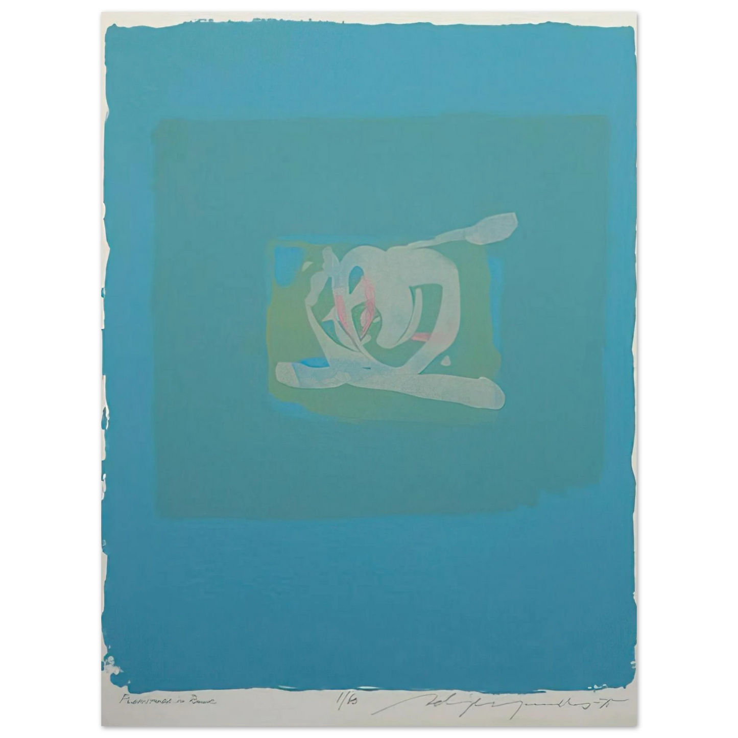 Adja Yunkers - Plentitude in Blue - 1975 75x100 cm / 30x40inches Fine Art Poster