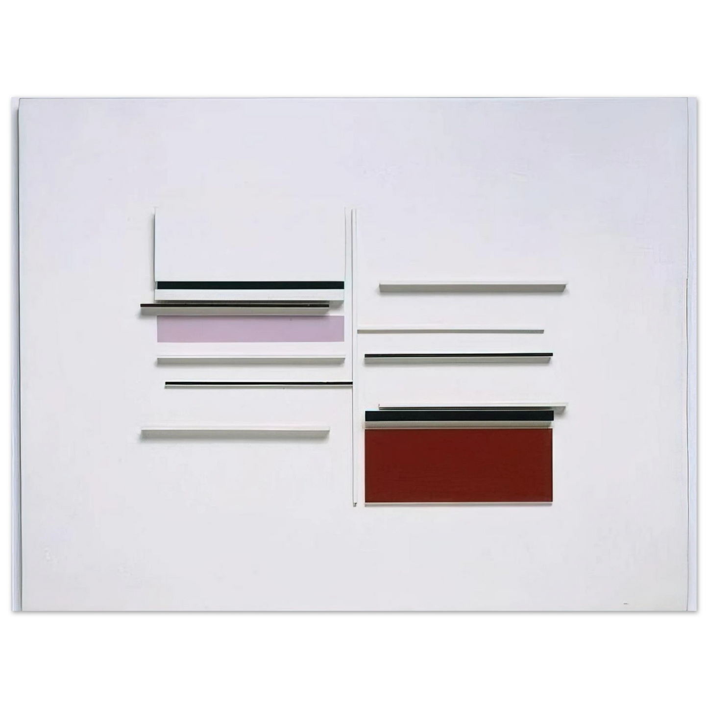 Victor Pasmore - ABSTRACT IN WHITE BLACK INDIAN AND LILAC 1957 75x100 cm / 30x40inches Fine Art Poster