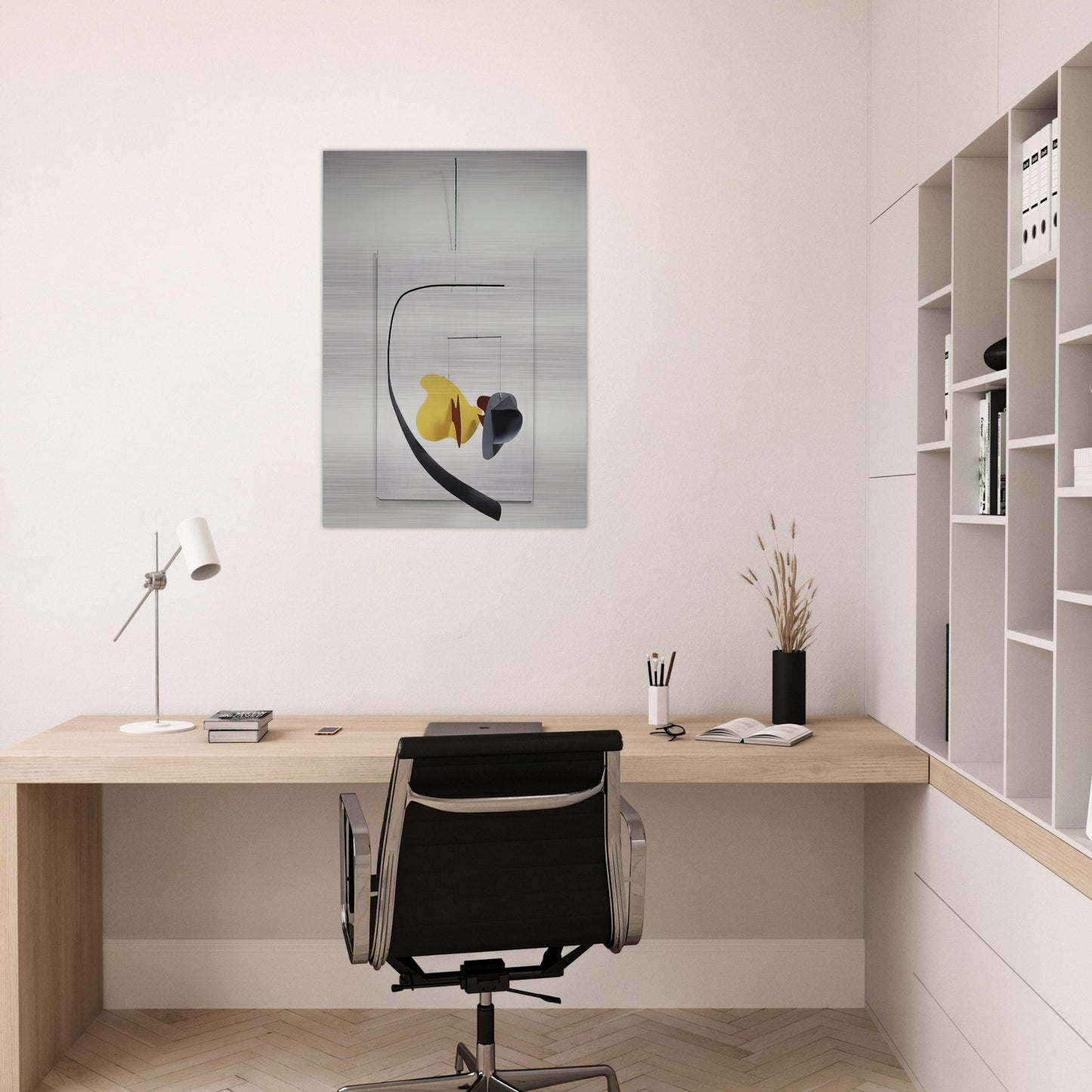 WHITE PANEL 1936 - Alexander Calder Brushed Aluminum Print - 70x100 cm / 28x40 inches | Alexander Calder Aluminum Print | Alexander Calder Prints