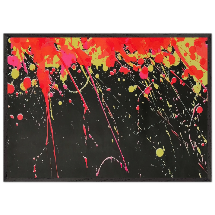Fireworks - 1973 - Walasse Ting 70x100 cm / 28x40 inches Framed Art Print – Black Wooden Frame