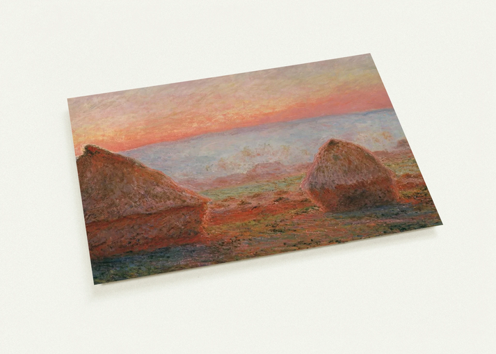 Haystacks at Giverny, the Evening Sun By claude monet Pack of 10 Post Cards | claude monet Post Cards | A6 (10.5 x 14.8 cm) - 4.1 x 5.8 inches