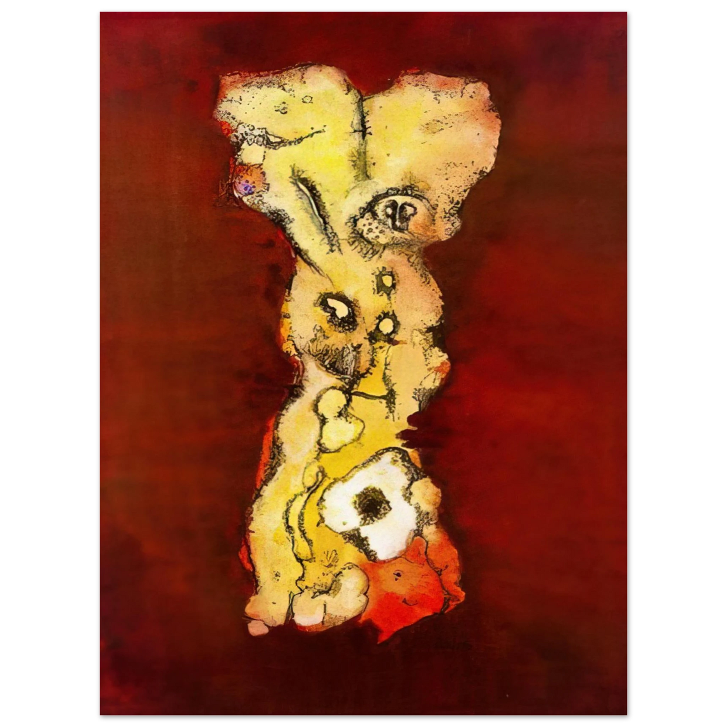 Wols - Columna de figura grotescas - Art Informel 75x100 cm / 30x40inches Fine Art Poster