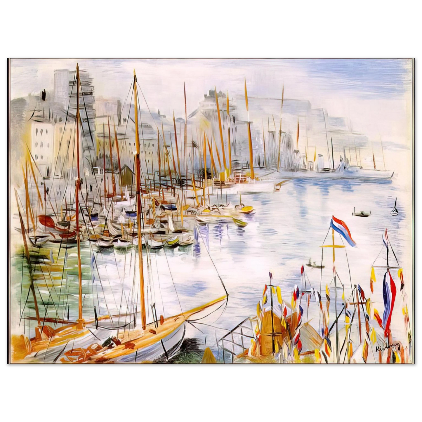 Moise Kisling - MARSEILLE PORT 75x100 cm / 30x40inches Fine Art Poster