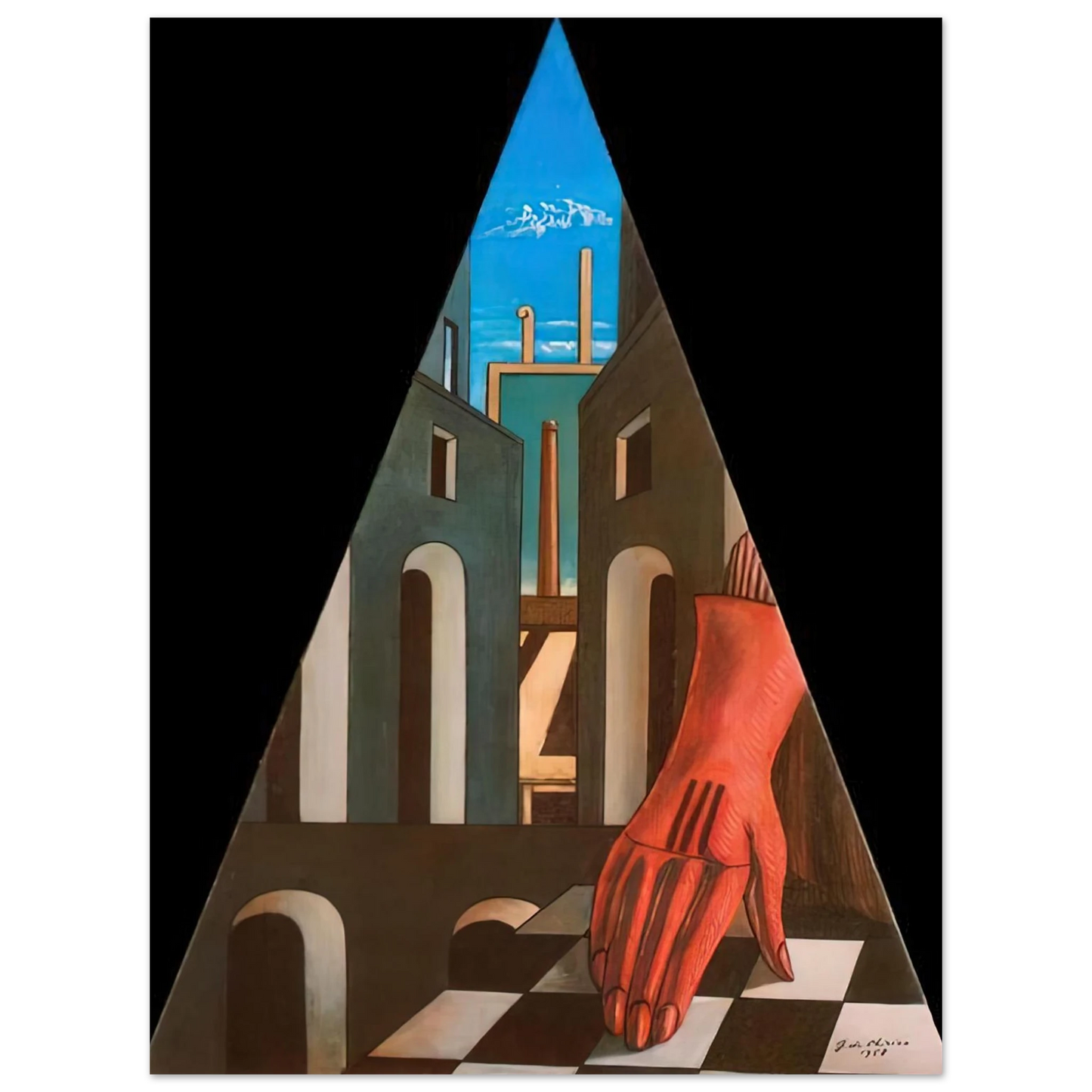 Giorgio de Chirico - METAPHYSICAL TRIANGLE 1958 75x100 cm / 30x40inches Fine Art Poster
