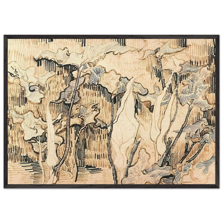 Arums - Vincent van Gogh 70x100 cm / 28x40 inches Framed Art Print – Black Wooden Frame