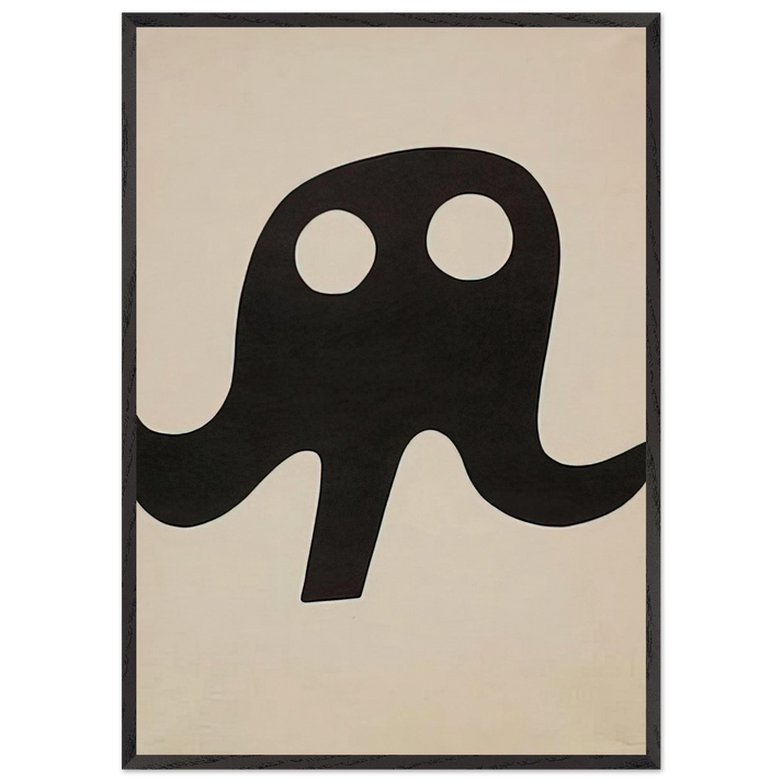 Mustache Hat - Jean Arp 70x100 cm / 28x40 inches Framed Art Print – Black Wooden Frame