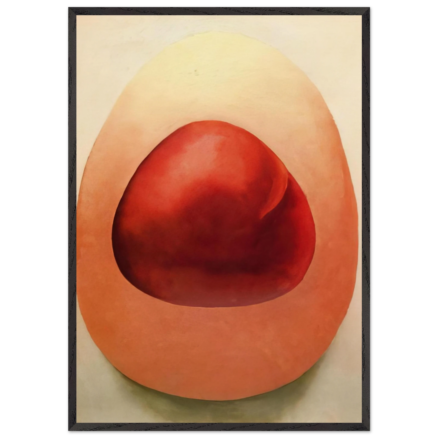 Red and Pink Rocks - Georgia OKeeffe 70x100 cm / 28x40 inches Framed Art Print – Black Wooden Frame