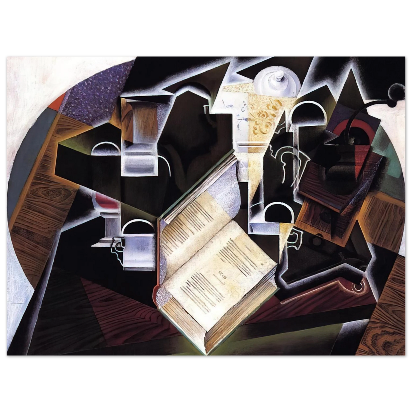 Juan Gris - BOOK PIPE AND GLASSES 75x100 cm / 30x40inches Fine Art Poster