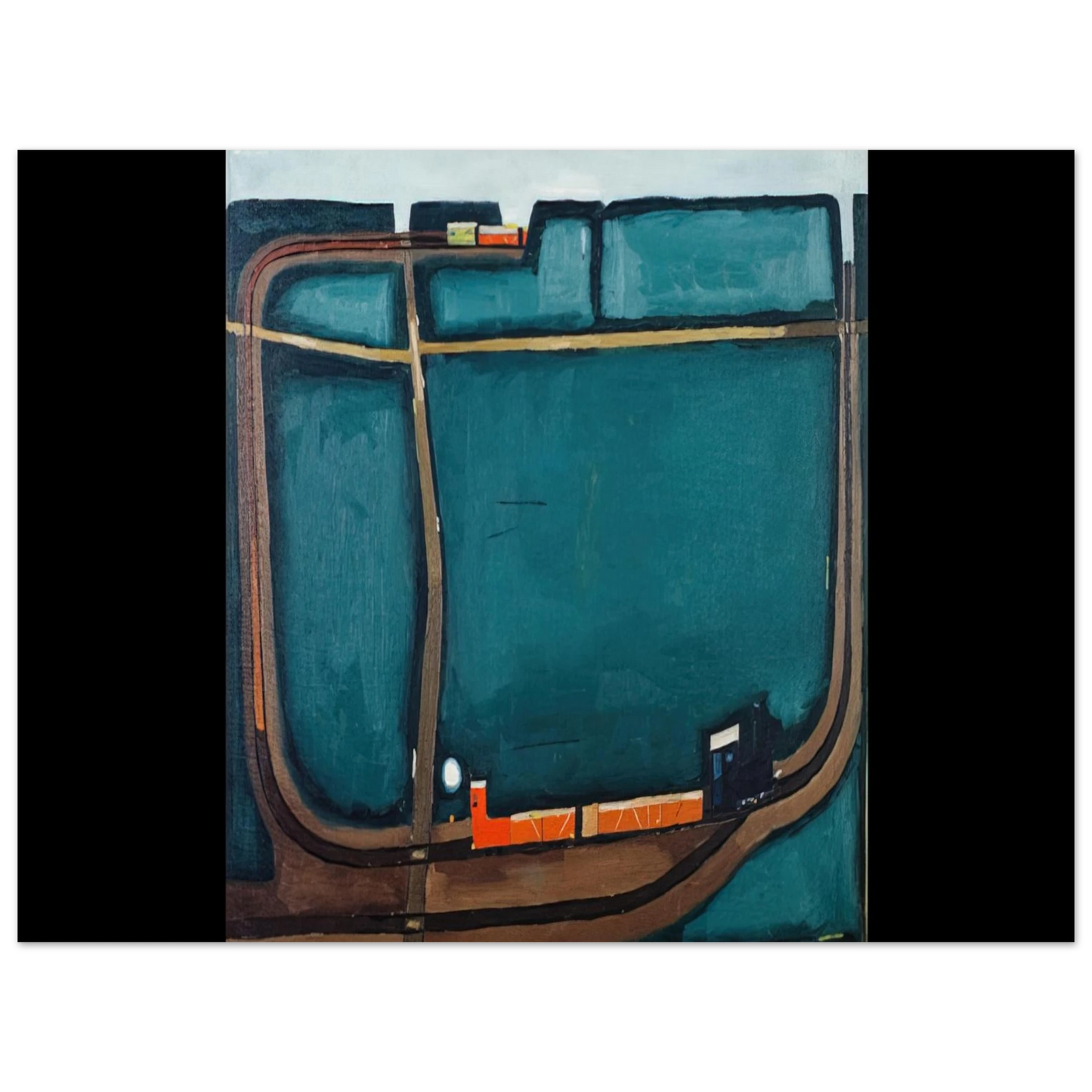 Jerzy Nowosielski - NARROW GAUGE RAILWAY IN THE MOUNTAINS 1963 75x100 cm / 30x40inches Fine Art Poster