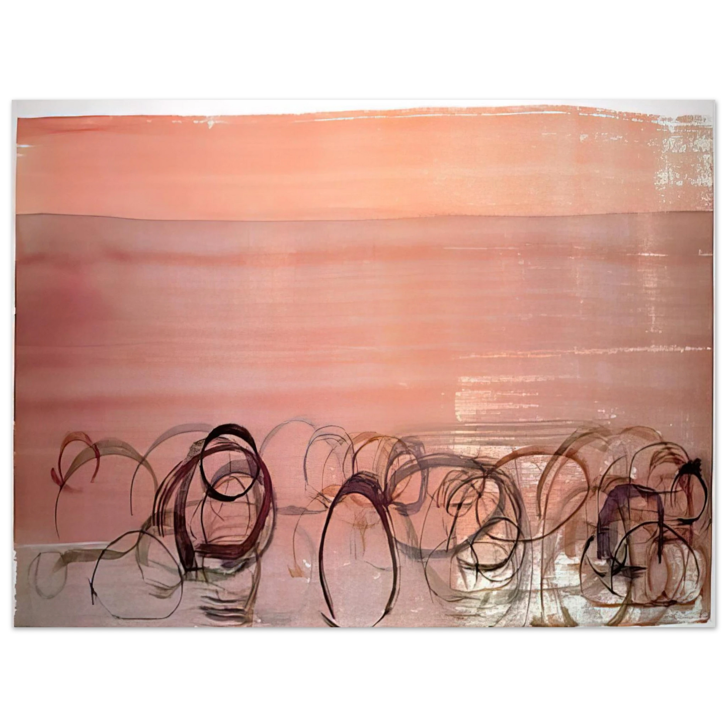 John Cage - New River Watercolor, Series IV, #4 - 1988 75x100 cm / 30x40inches Fine Art Poster