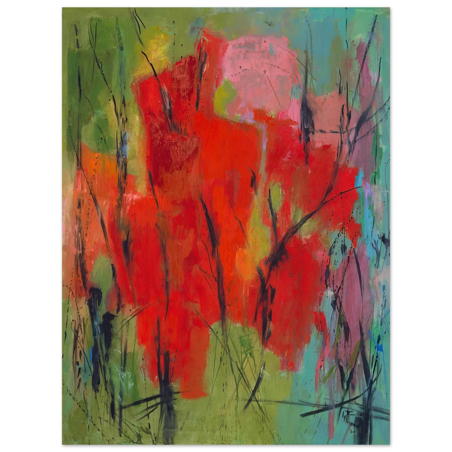 Alma Woodsey Thomas - RED ABSTRACTION 1960 75x100 cm / 30x40inches Fine Art Poster