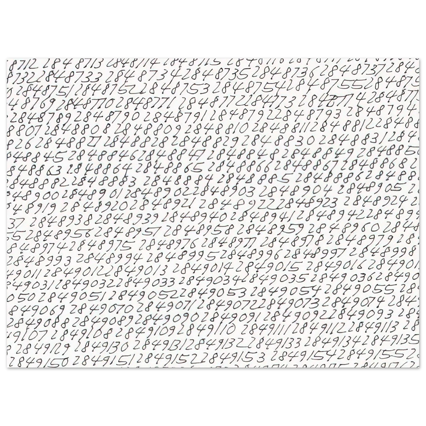 Roman Opalka - 19651 - ∞, Detail - Conceptual Art 75x100 cm / 30x40inches Fine Art Poster