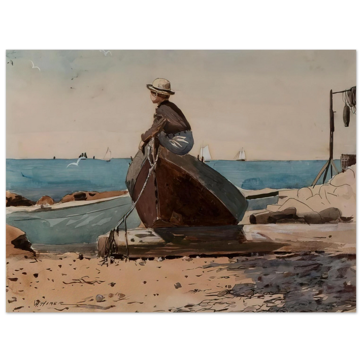 Winslow Homer - WAITING FOR DAD 75x100 cm / 30x40inches Fine Art Poster