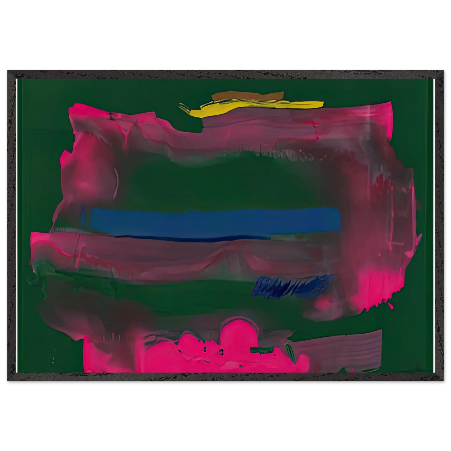 Reef 1991- - Helen Frankenthaler 70x100 cm / 28x40 inches Framed Art Print – Black Wooden Frame
