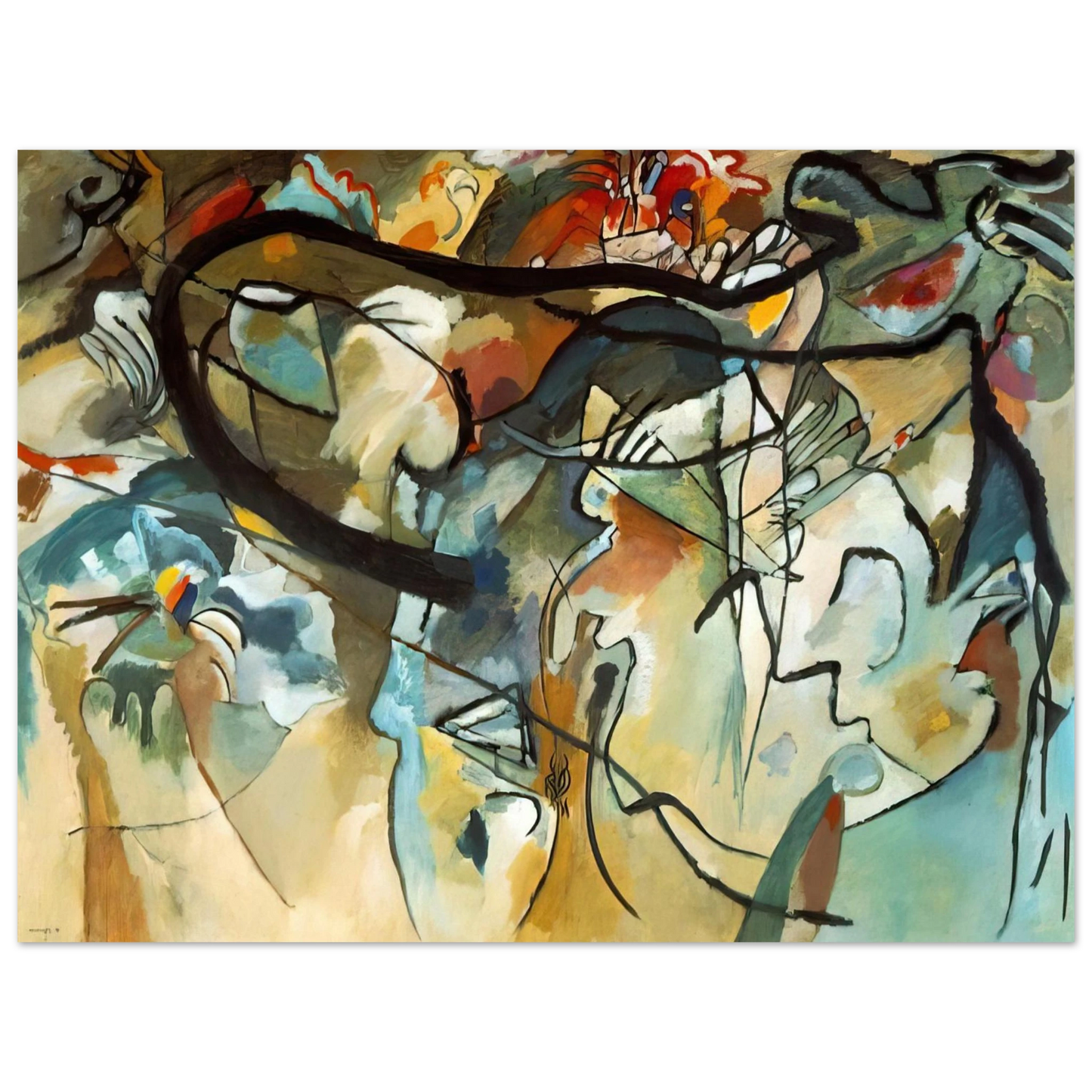 Wassily Kandinsky - COMPOSITION V 1911 75x100 cm / 30x40inches Fine Art Poster