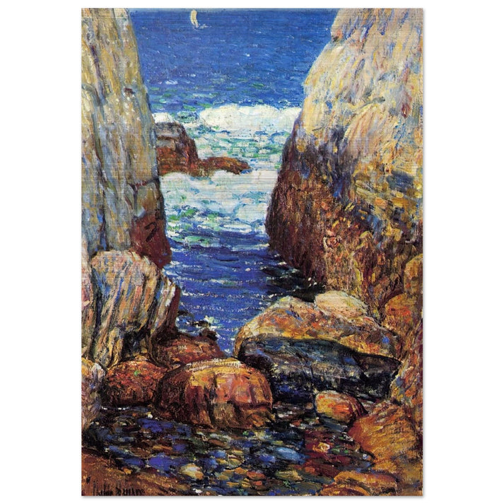 Sea and Rocks, Appledore, Isles of Shoals - Childe Hassam Brushed Aluminum Print - 70x100 cm / 28x40 inches | Childe Hassam Aluminum Print | Childe Hassam Prints