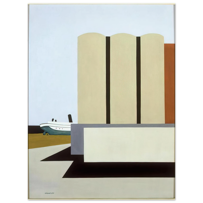 Ralston Crawford - Boat and Grain Elevators No. 2 - 1942 75x100 cm / 30x40inches Fine Art Poster