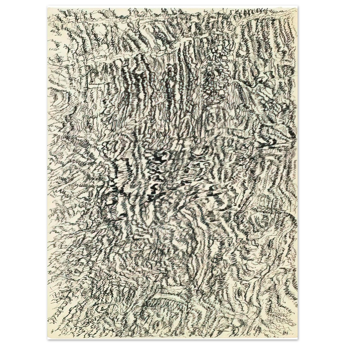 Henri Michaux - DESSIN MESCALINIEN 1958 75x100 cm / 30x40inches Fine Art Poster