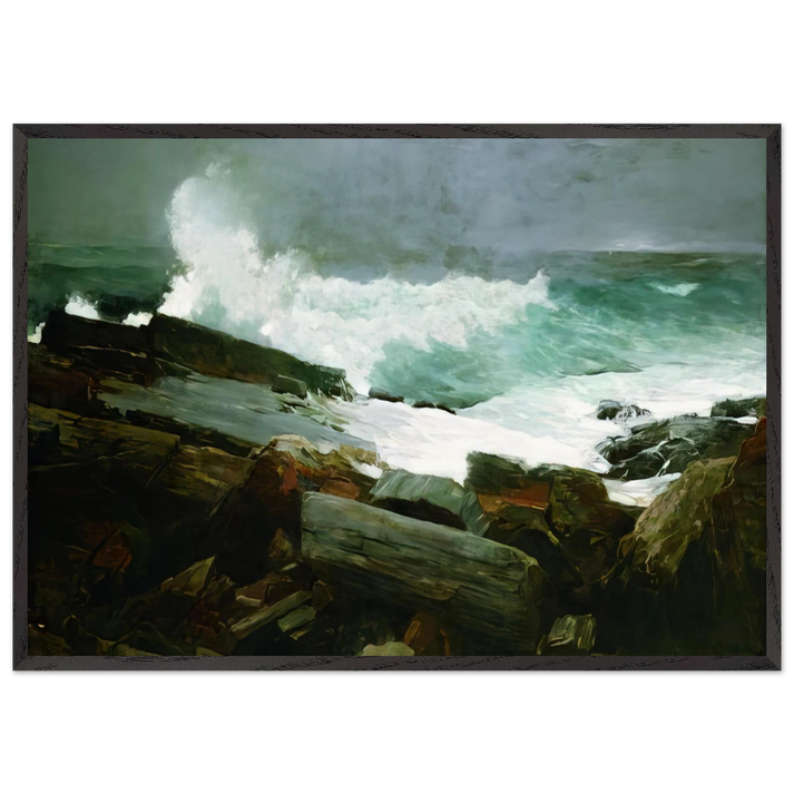 WEATHERBEATEN 1894 - Winslow Homer 70x100 cm / 28x40 inches Framed Art Print – Black Wooden Frame