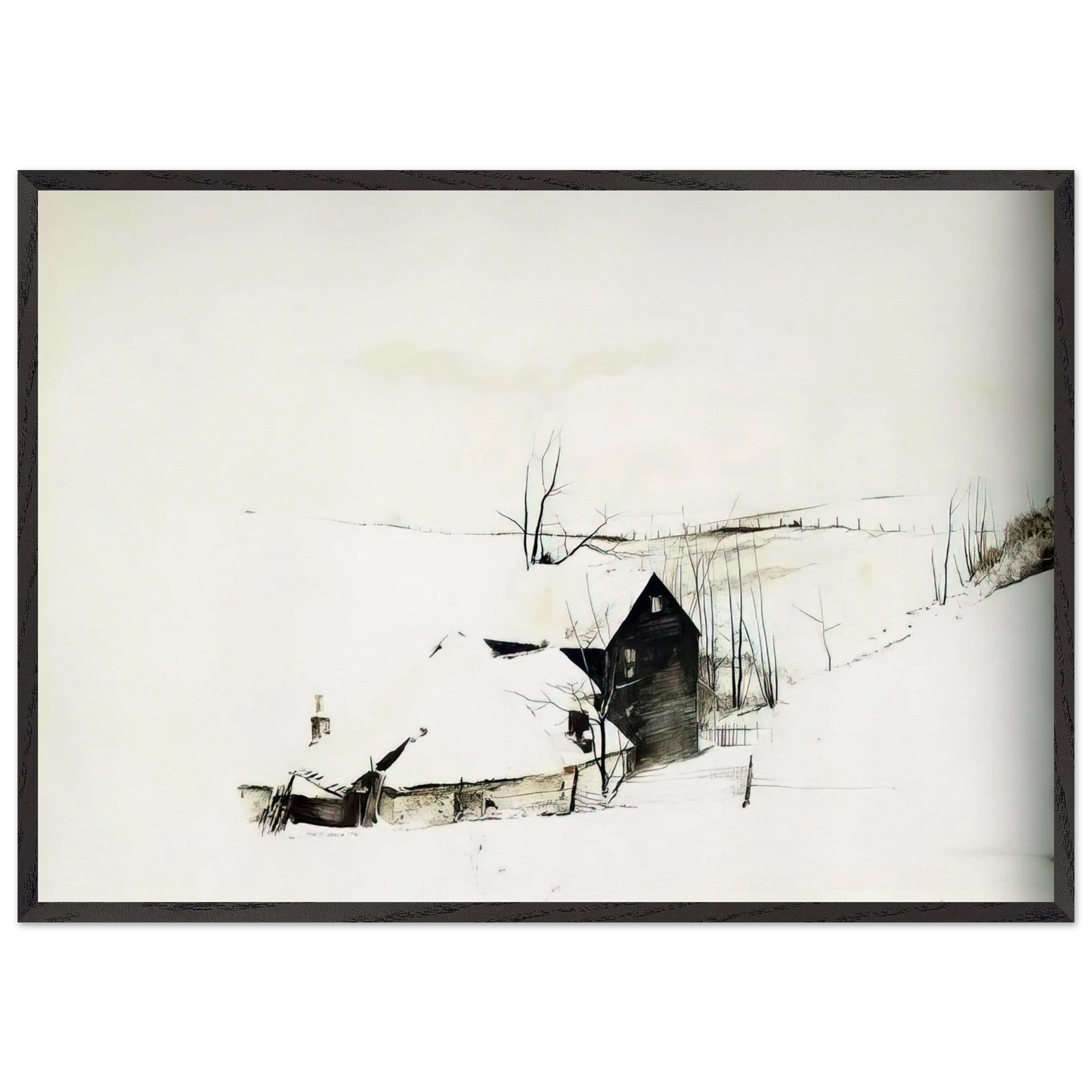 THE CORNER - Andrew Wyeth 70x100 cm / 28x40 inches Framed Art Print – Black Wooden Frame