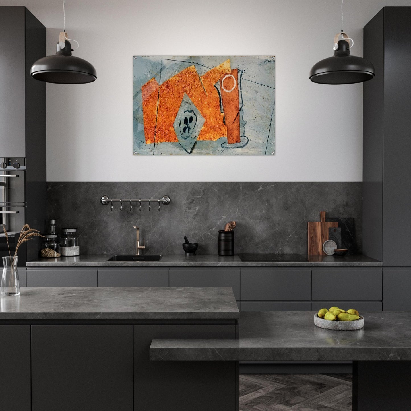 Playing Card and Glass - 1914 - Pablo Picasso Acrylic Print - 70x100 cm / 28x40″ inches