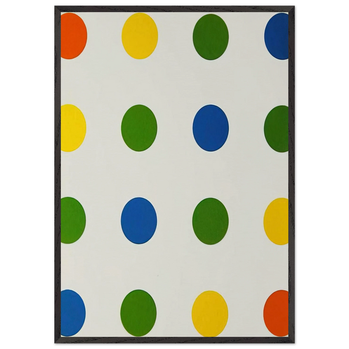 Bleu-Vert-Jaune-Orange - 1954 - Francois Morellet 70x100 cm / 28x40 inches Framed Art Print – Black Wooden Frame