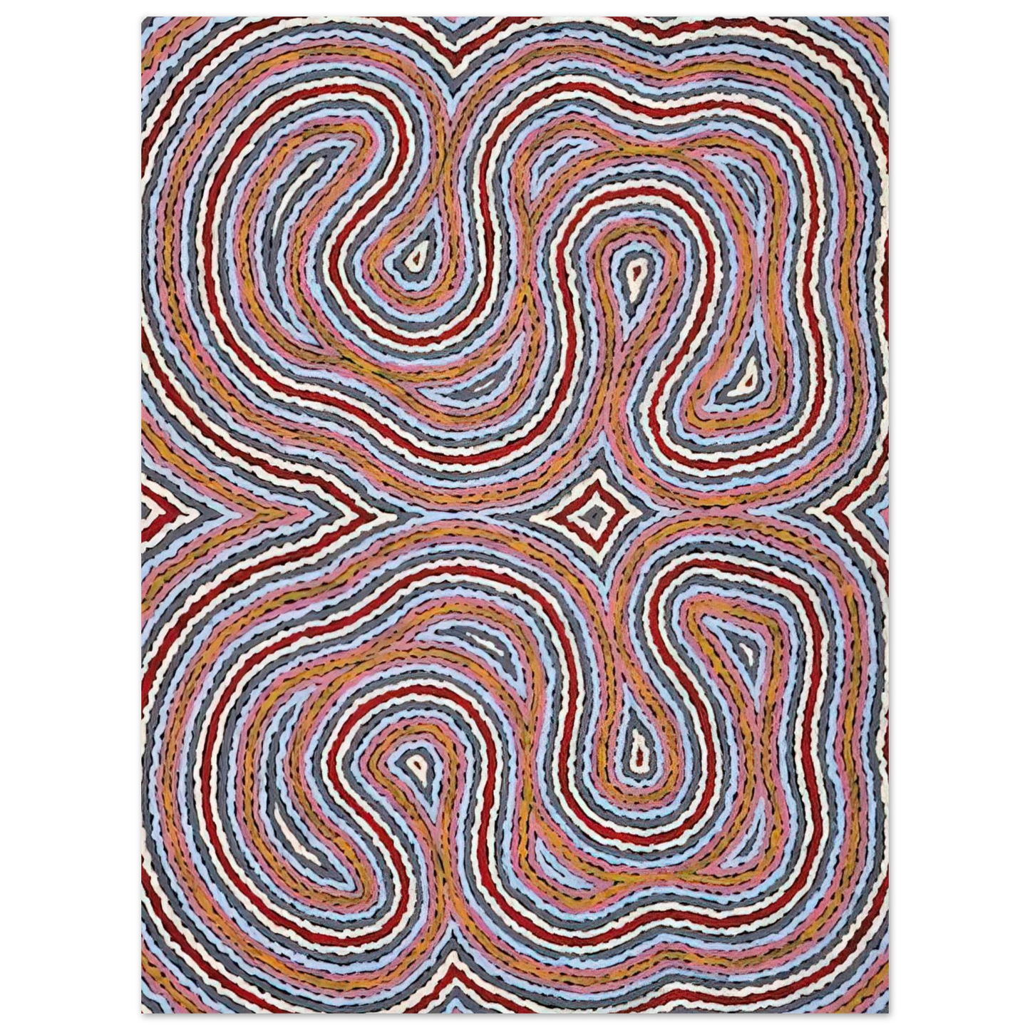 Clifford Possum Tjapaltjarri - Untitled Narripi Worm Dreaming - 1996 75x100 cm / 30x40inches Fine Art Poster